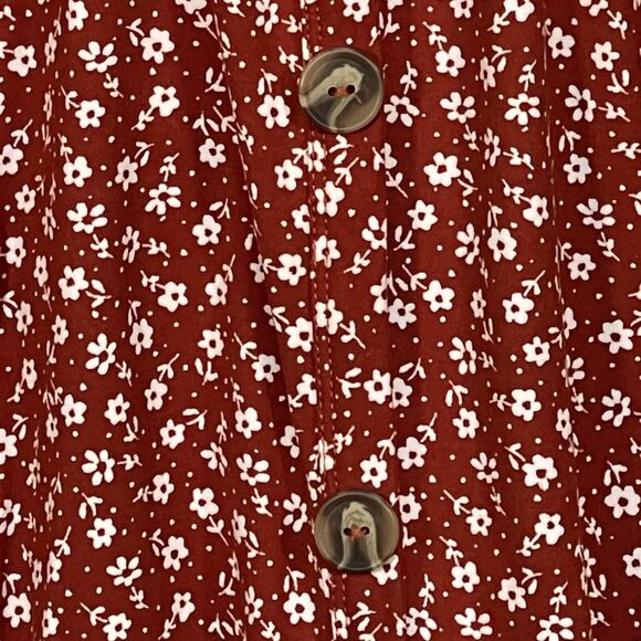 Free Kisses Off-the-Shoulder Blouse Women Size 1X Red Floral Stretch 3/4 Sleeve - Picture 9 of 9